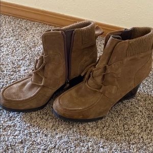 Franco Sarto Leather Wedge Boot